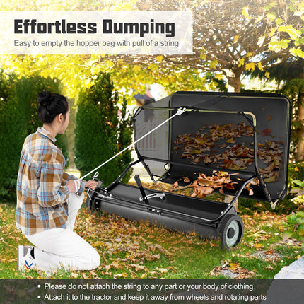 48 Inch Tow-Behind Lawn Sweeper with 26/27 Cu.FT Hopper Bag