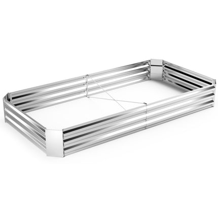 Metal Galvanized Raised Garden Bed with Open-Ended Base-8 x 4 ft