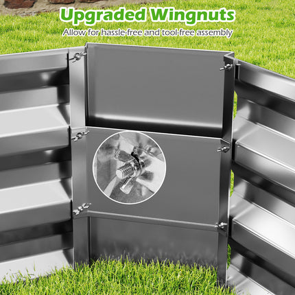 Metal Galvanized Raised Garden Bed with Open-Ended Base-8 x 4 ft