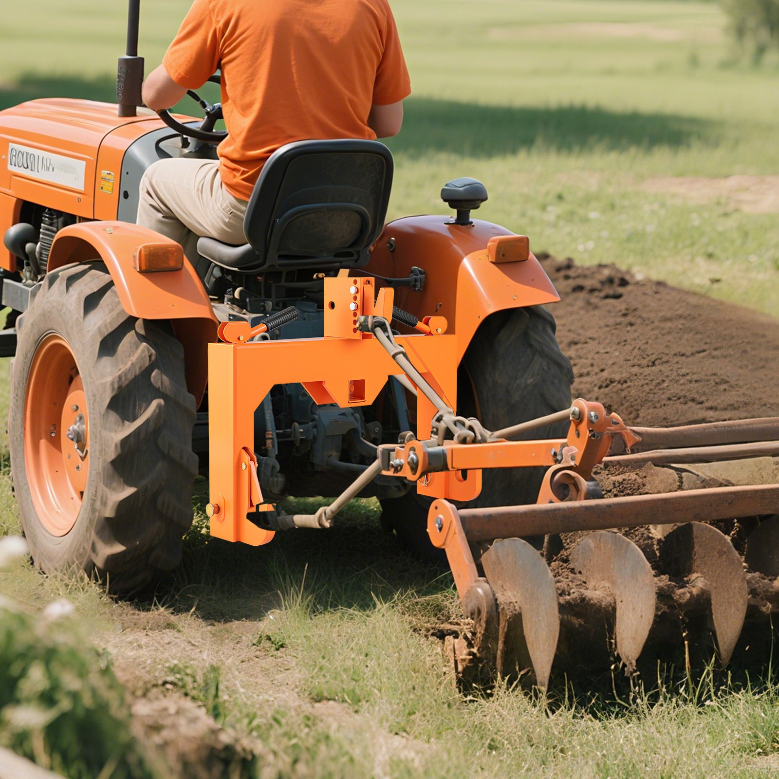 Attelage rapide 3 points avec boulon réglable à 5 niveaux pour l'agriculture - Orange
