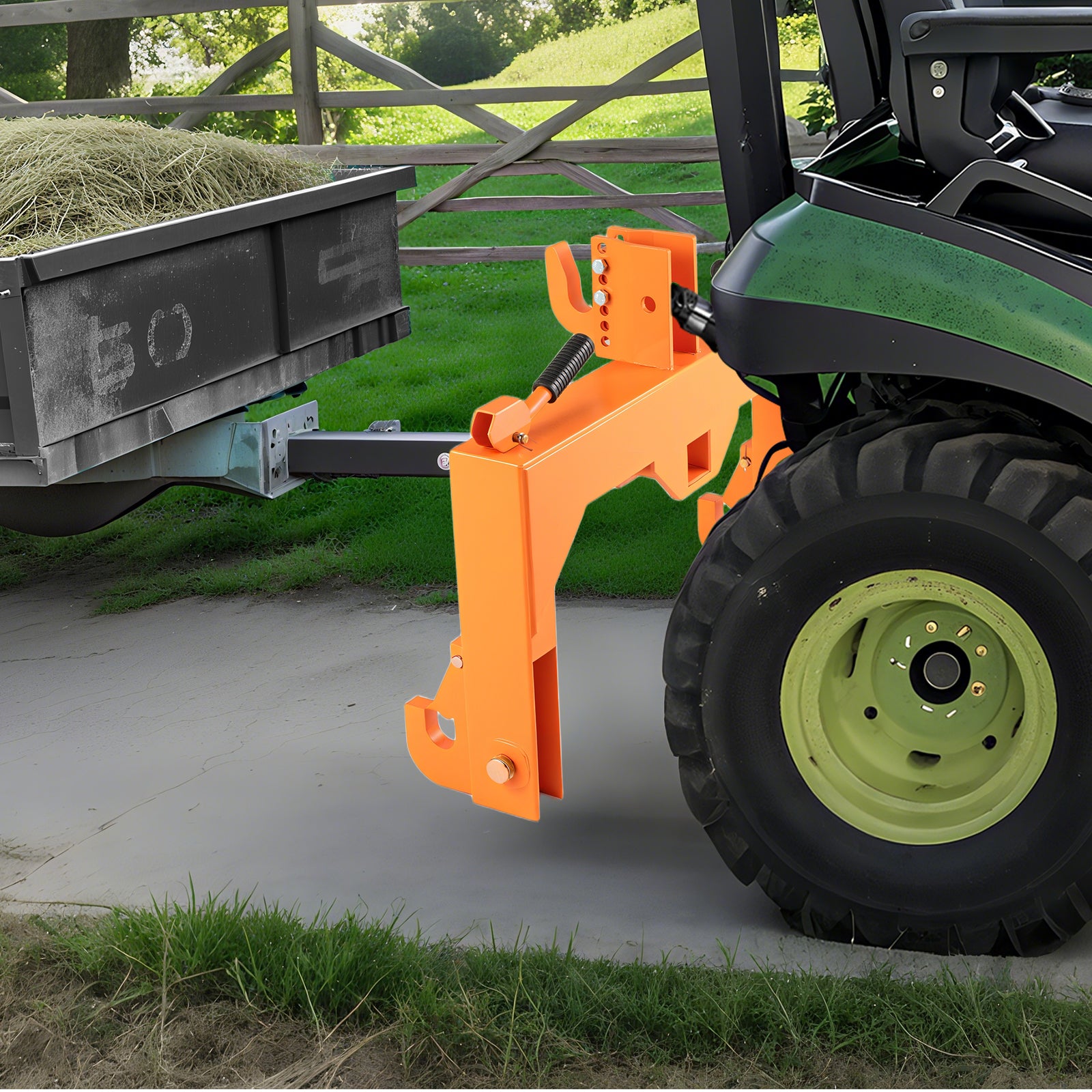 Attelage rapide 3 points avec boulon réglable à 5 niveaux pour l'agriculture - Orange