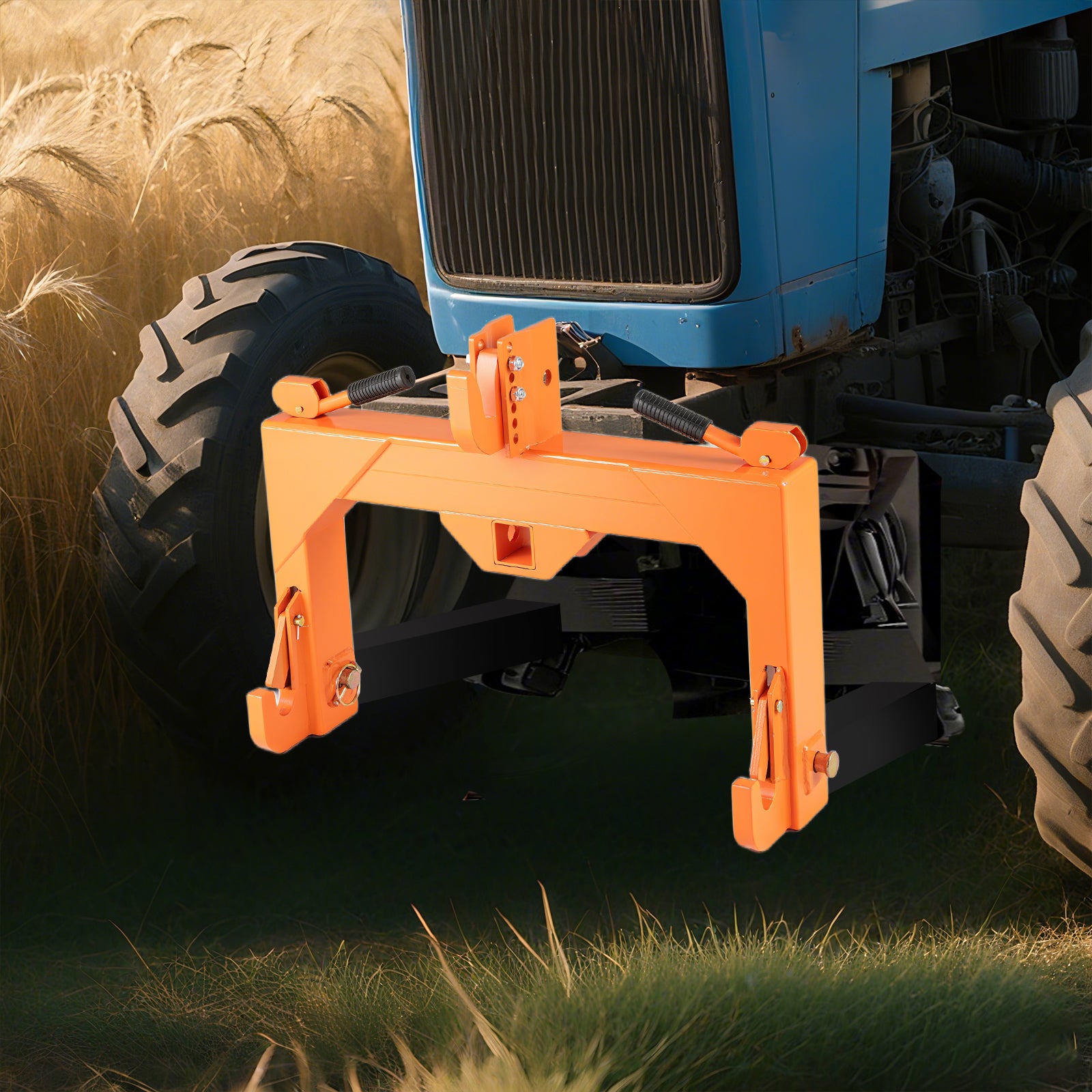 Attelage rapide 3 points avec boulon réglable à 5 niveaux pour l'agriculture - Orange