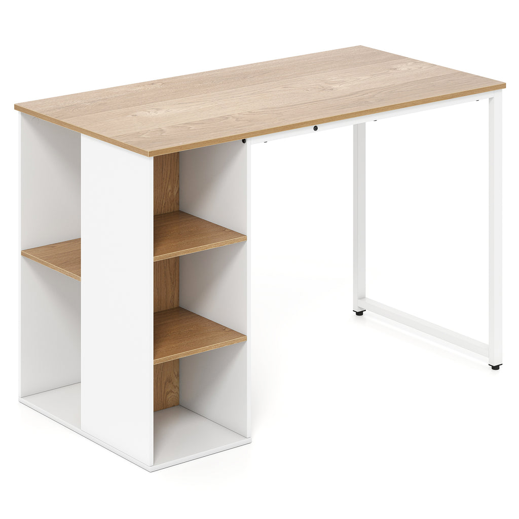 45 Inch Computer Desk with 5 Storage Compartments and Metal Frame