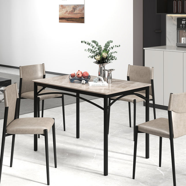 Rectangular Modern Sintered Stone Dining Table for 4 People-Grey