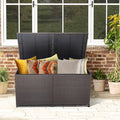 175 Gallon Outdoor Storage Box with Universal Wheels and Zippered Liner - Brown - Sheds & Outdoor Storage