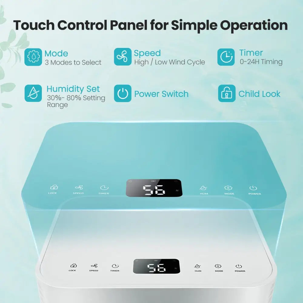 1750 Sq. Ft 32 Pints Dehumidifier with Auto Defrost and 24H Timer Drain Hose-White - White - Dehumidifiers