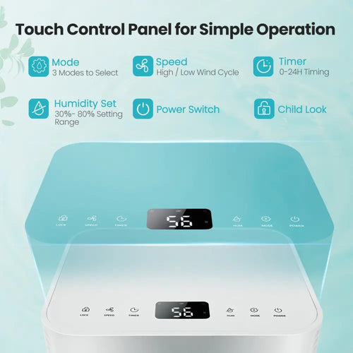1750 Sq. Ft 32 Pints Dehumidifier with Auto Defrost and 24H Timer Drain Hose-White - White - Dehumidifiers