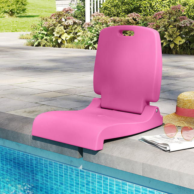Foldable Outdoor Pool Chair with Handle and Back Support-Pink