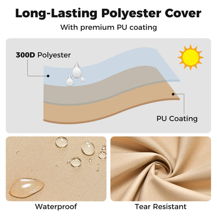 Patio Furniture Cover with Padded Handle and Click-Close Straps-77 x 43 x 30 inches