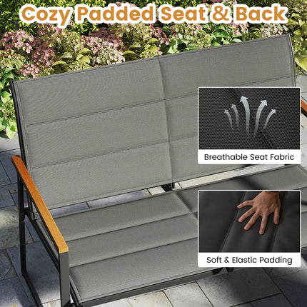 4-Piece Outdoor Conversation Patio Furniture Set-Gray