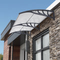 Outdoor Front Door Patio Overhang Awning for Sunlight Rain Snow Wind Protection-Gray