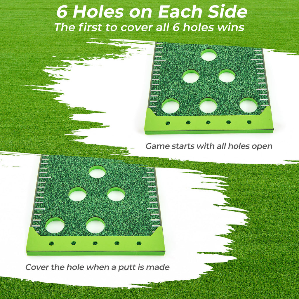 11 FT Putting Green Mat with 2 Adjustable Putters and 6 Balls