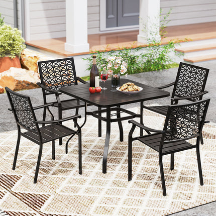 37 Inch Square Patio Dining Table with Umbrella Pole Hole