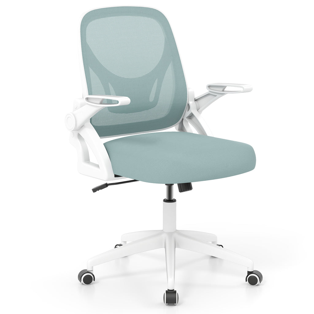 Ergonomic Computer Desk Chair with Lumbar Support and Flip-up Arms-Navy