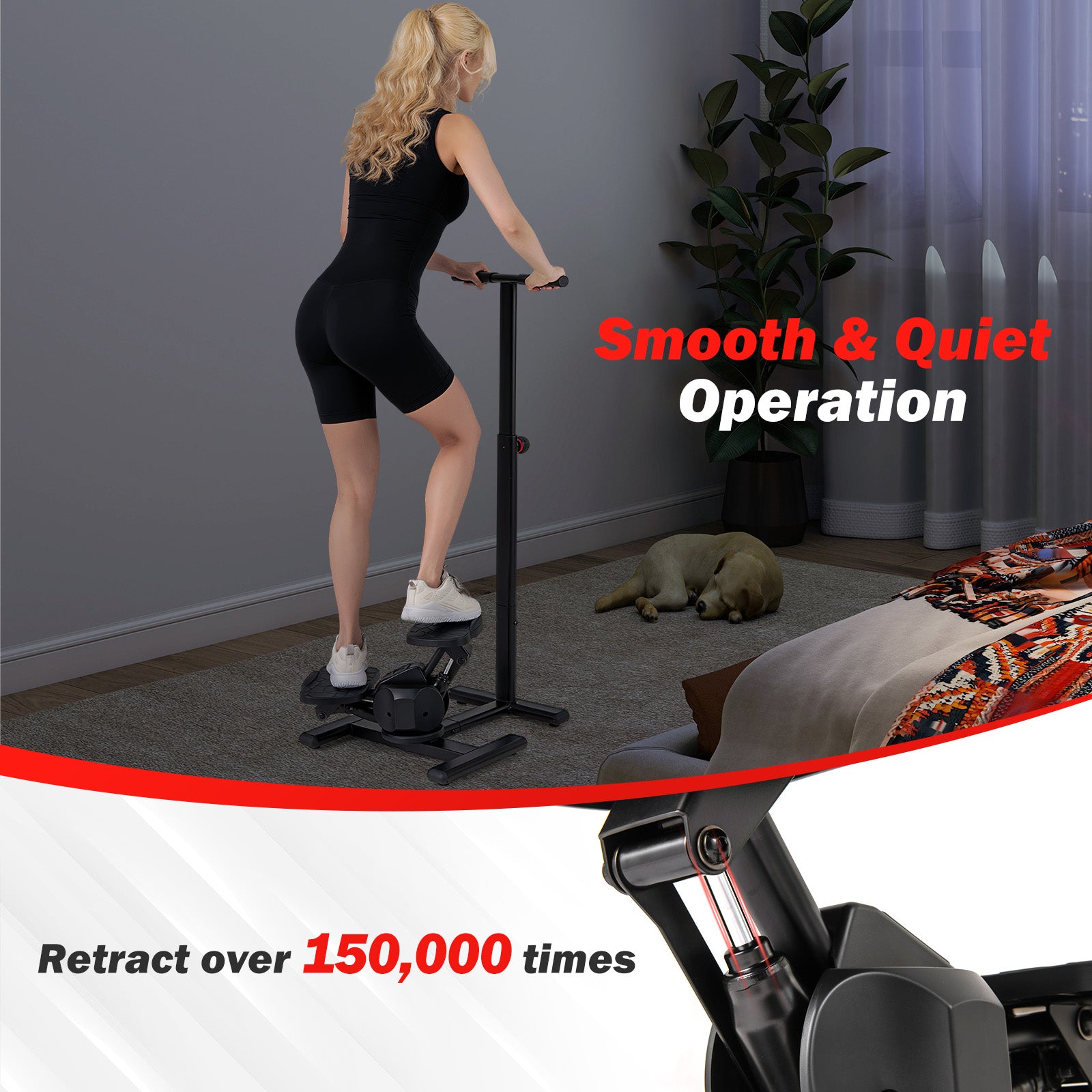 Steppers for Exercise Twist Stair Stepper Workout Equipmen-Black