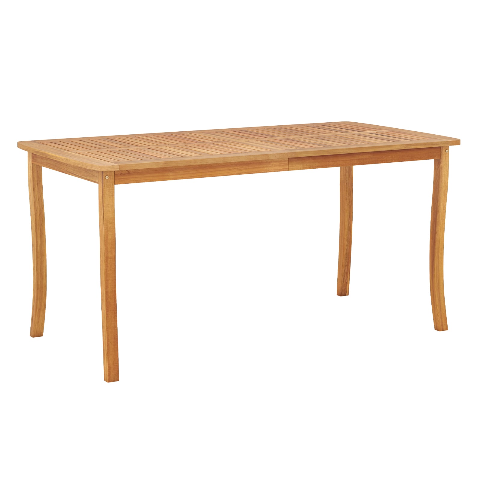 63 inch Outdoor Dining Table with Umbrella Hole Farmhouse Bistro Dinette Furniture