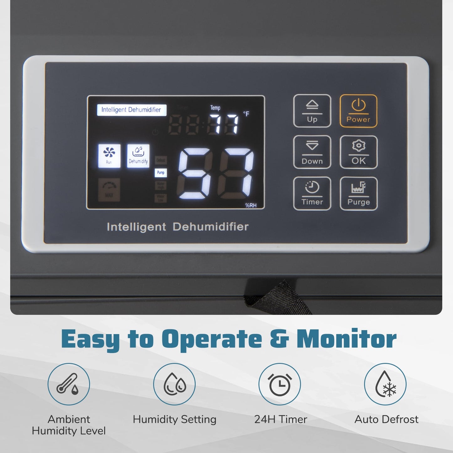 154 Pints Commercial Dehumidifier with Pump and Drain Hoses-Blue