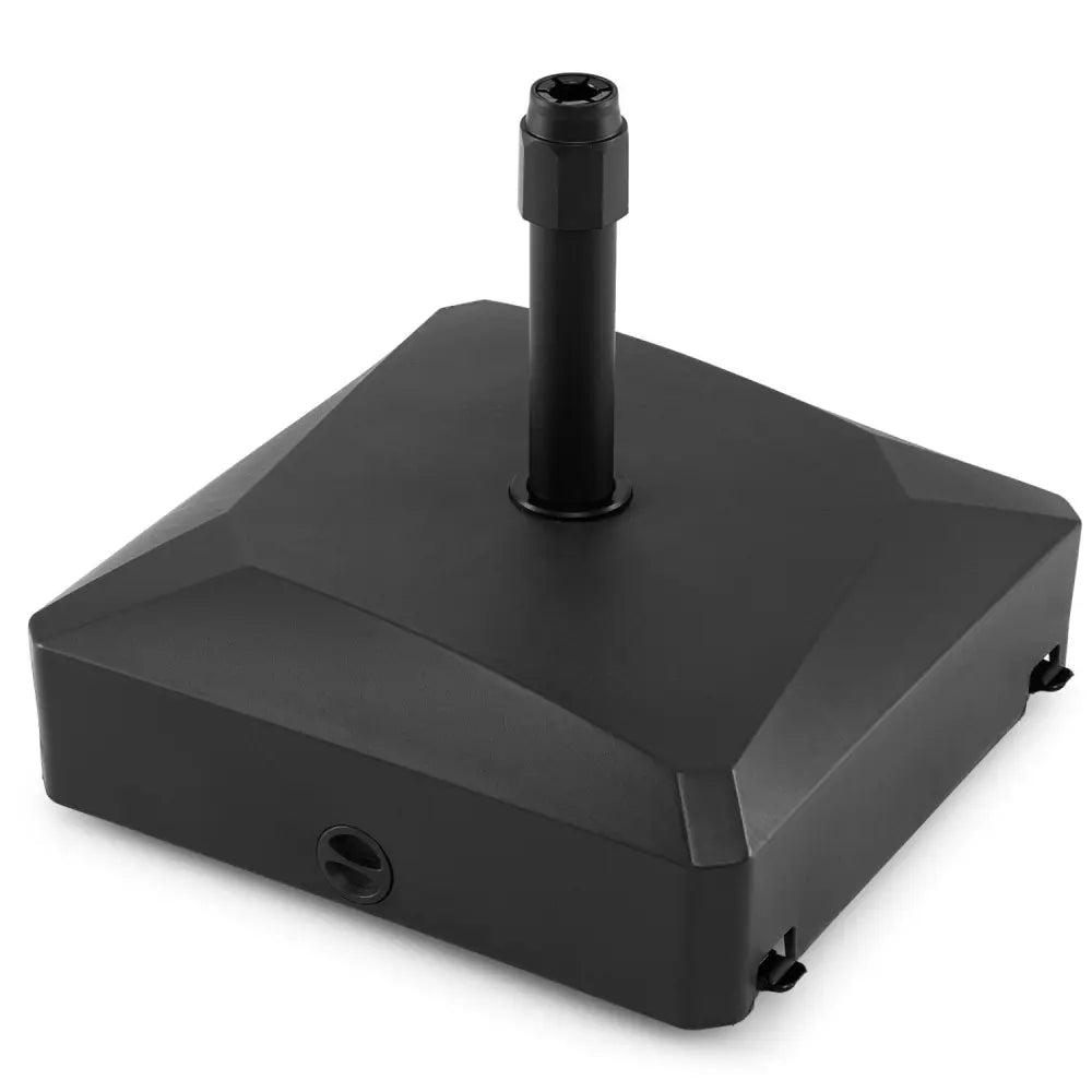 176 LBS Fillable Mobile Umbrella Base with 4 Wheels and 2 Locks-Black - Black - Outdoor Umbrella Bases