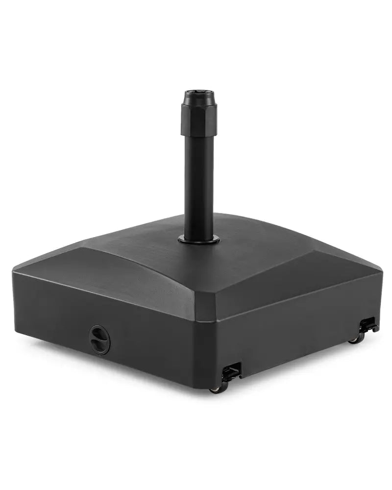 176 LBS Fillable Mobile Umbrella Base with 4 Wheels and 2 Locks-Black - Black - Outdoor Umbrella Bases
