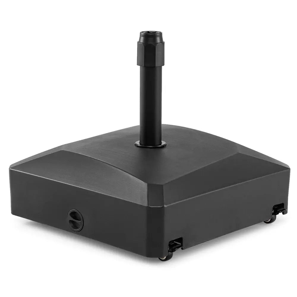 176 LBS Fillable Mobile Umbrella Base with 4 Wheels and 2 Locks-Black - Black - Outdoor Umbrella Bases