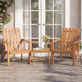 17€ Square Patio Acacia Wood Side Table with Slatted Tabletop-Set of 1