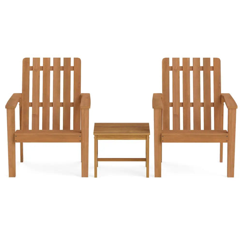 17â€ Square Patio Acacia Wood Side Table with Slatted Tabletop-Set of 1 - End & Side Tables