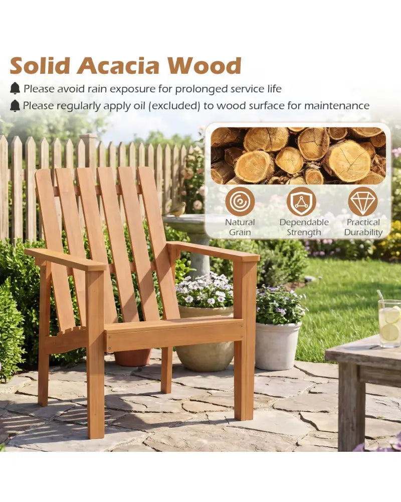 17â€ Square Patio Acacia Wood Side Table with Slatted Tabletop-Set of 2 - End & Side Tables
