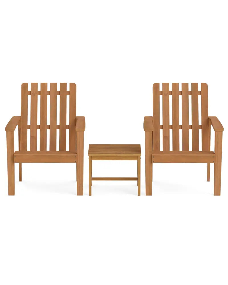 17â€ Square Patio Acacia Wood Side Table with Slatted Tabletop-Set of 2 - End & Side Tables