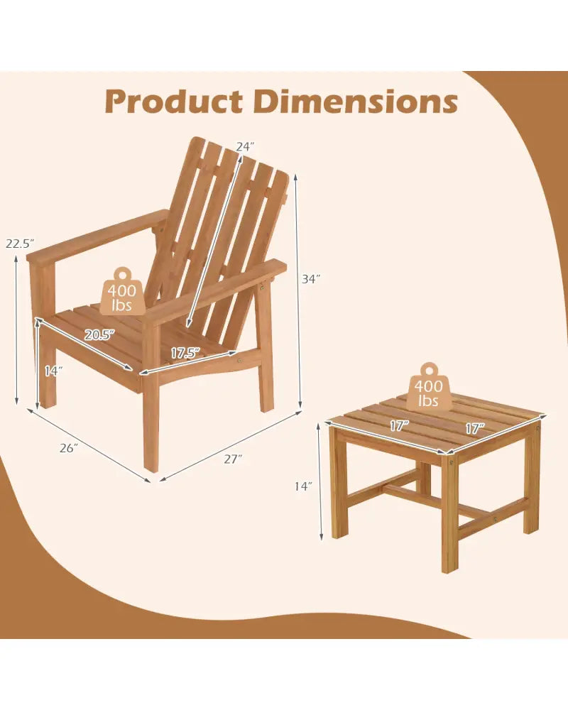 17â€ Square Patio Acacia Wood Side Table with Slatted Tabletop-Set of 2 - End & Side Tables