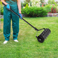 18/21 Inch Manual Lawn Aerator with Detachable Handle-18 inches - Black - Lawn Care Tools