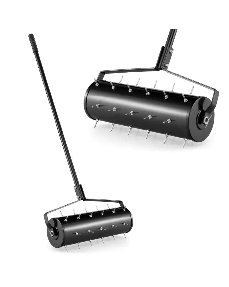 18/21 Inch Manual Lawn Aerator with Detachable Handle-21 inches - Black - Lawn Care Tools