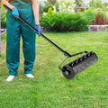 18/21 Inch Manual Lawn Aerator with Detachable Handle-21 inches - Black - Lawn Care Tools