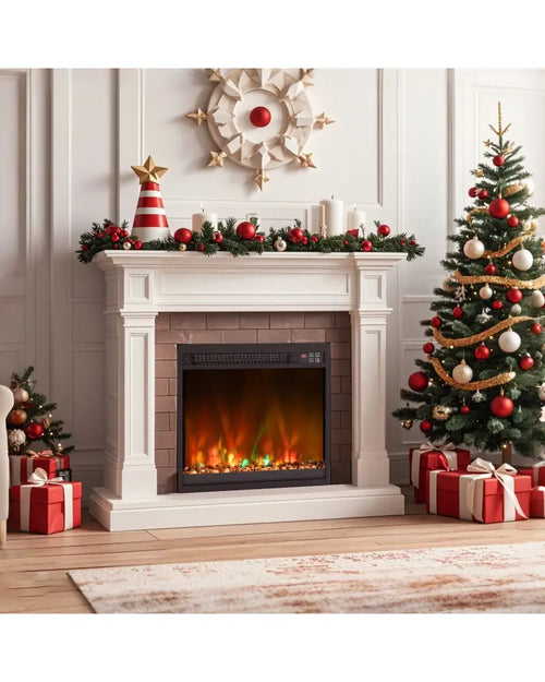 18/23/26 Inch 1500W Electric Fireplace Insert with Remote Control-18 inches - Black - Fireplaces