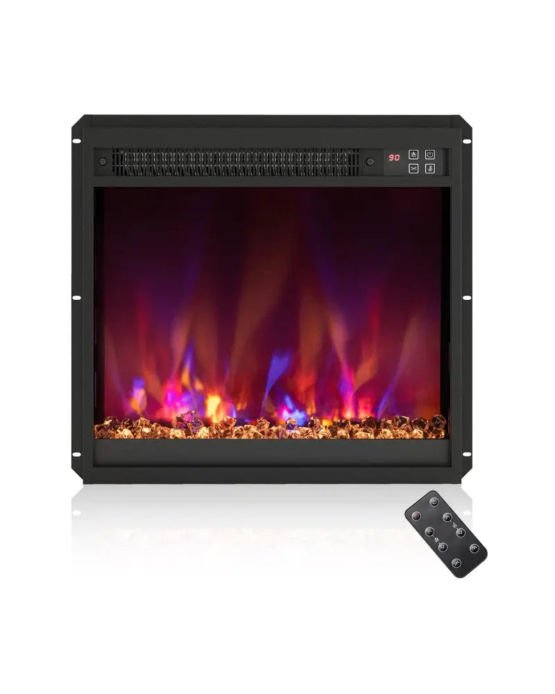 18/23/26 Inch 1500W Electric Fireplace Insert with Remote Control-18 inches - Black - Fireplaces