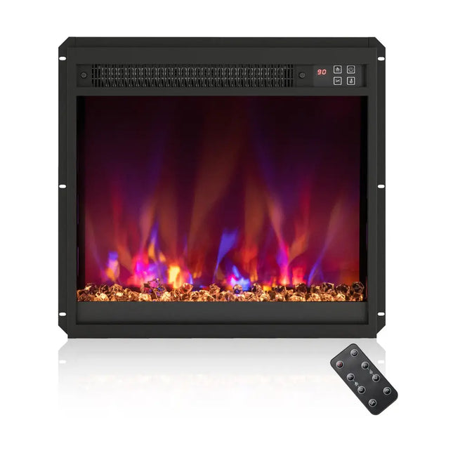 18/23/26 Inch 1500W Electric Fireplace Insert with Remote Control-18 inches - Black - Fireplaces