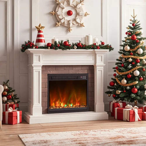 18/23/26 Inch 1500W Electric Fireplace Insert with Remote Control-18 inches - Black - Fireplaces