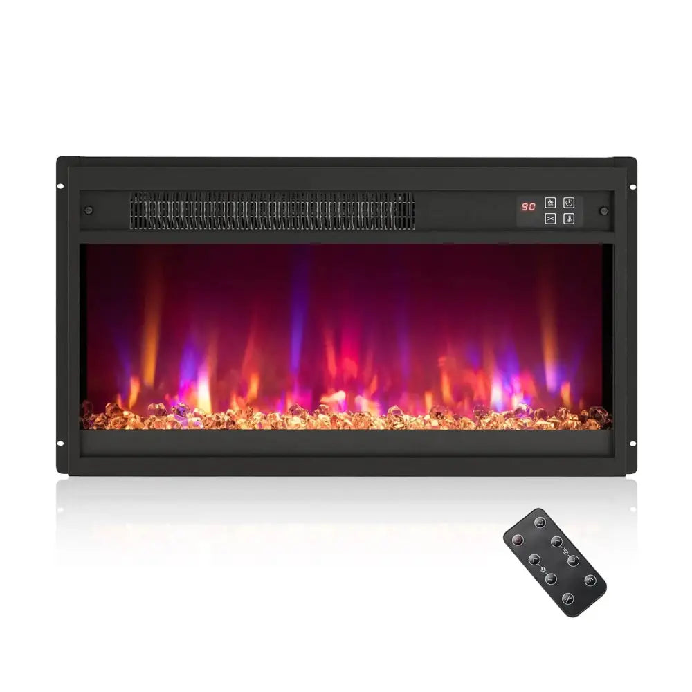 18/23/26 Inch 1500W Electric Fireplace Insert with Remote Control-23 inches Costway
