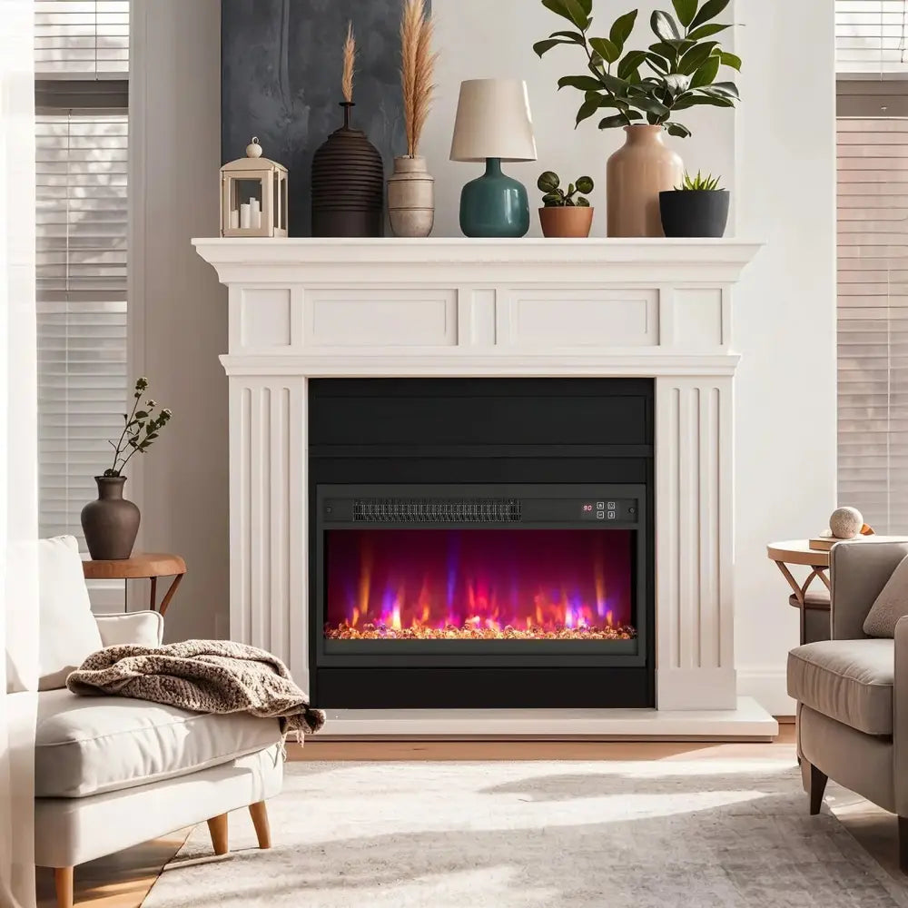18/23/26 Inch 1500W Electric Fireplace Insert with Remote Control-23 inches Costway
