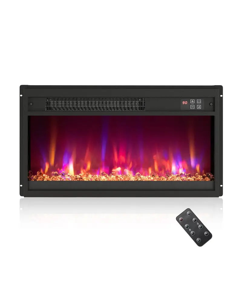 18/23/26 Inch 1500W Electric Fireplace Insert with Remote Control-23 inches - Black - Fireplaces
