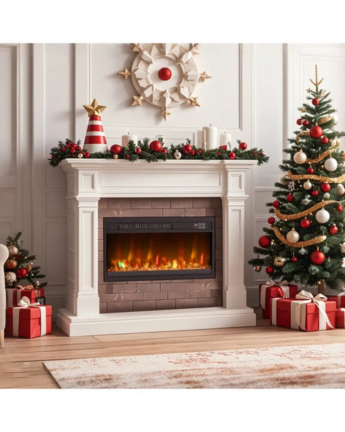 18/23/26 Inch 1500W Electric Fireplace Insert with Remote Control-23 inches - Black - Fireplaces