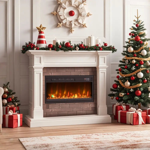 18/23/26 Inch 1500W Electric Fireplace Insert with Remote Control-23 inches - Black - Fireplaces