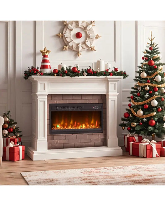 18/23/26 Inch 1500W Electric Fireplace Insert with Remote Control-23 inches - Black - Fireplaces