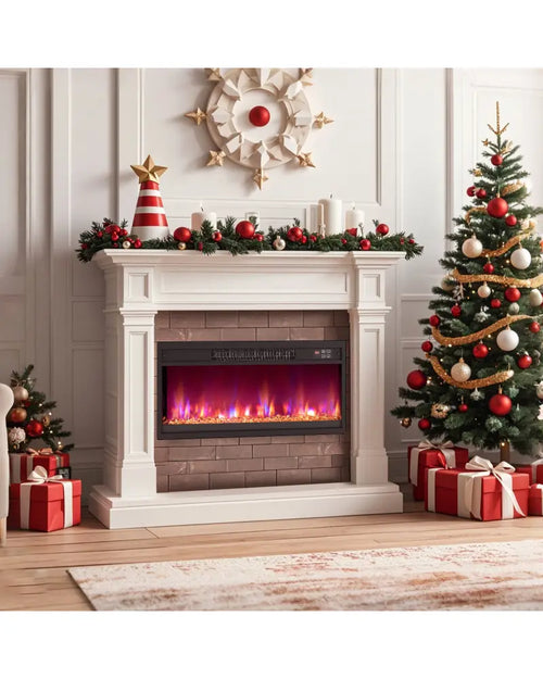 18/23/26 Inch 1500W Electric Fireplace Insert with Remote Control-26 inches - Black - Fireplaces