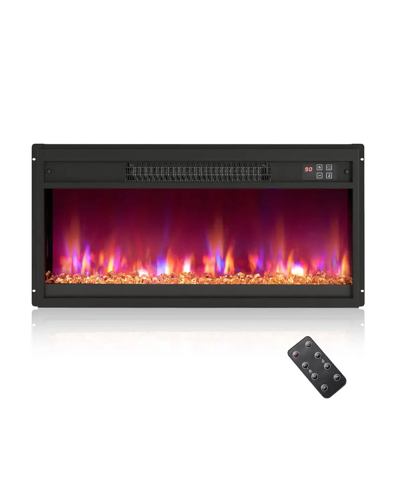 18/23/26 Inch 1500W Electric Fireplace Insert with Remote Control-26 inches - Black - Fireplaces