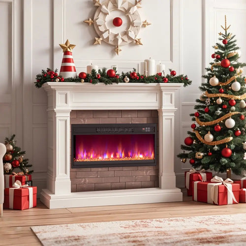 18/23/26 Inch 1500W Electric Fireplace Insert with Remote Control-26 inches - Black - Fireplaces