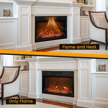 18/23 Inch Electric Fireplace Inserted with Adjustable LED Flame - 23 inches - Oasis Home Essentials