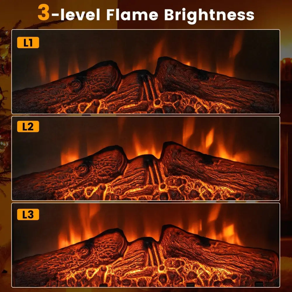 18/23 Inch Electric Fireplace Inserted with Adjustable LED Flame - 23 inches - Oasis Home Essentials