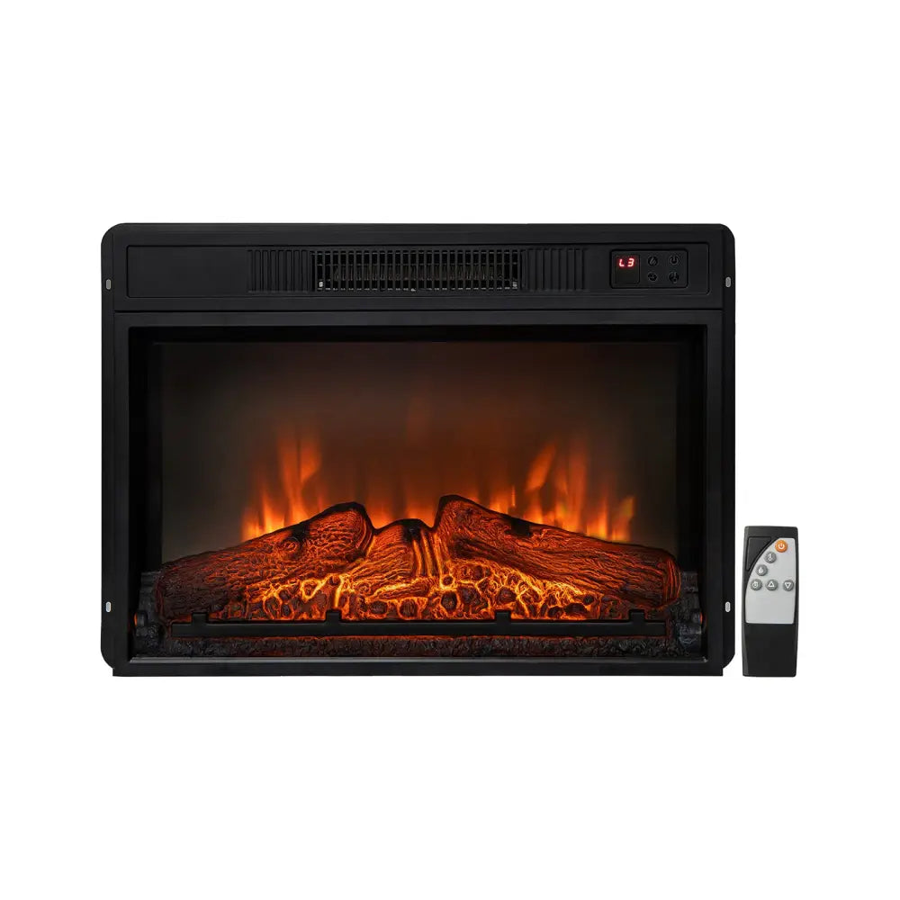 18/23 Inch Electric Fireplace Inserted with Adjustable LED Flame-23 inches - Black - Fireplaces