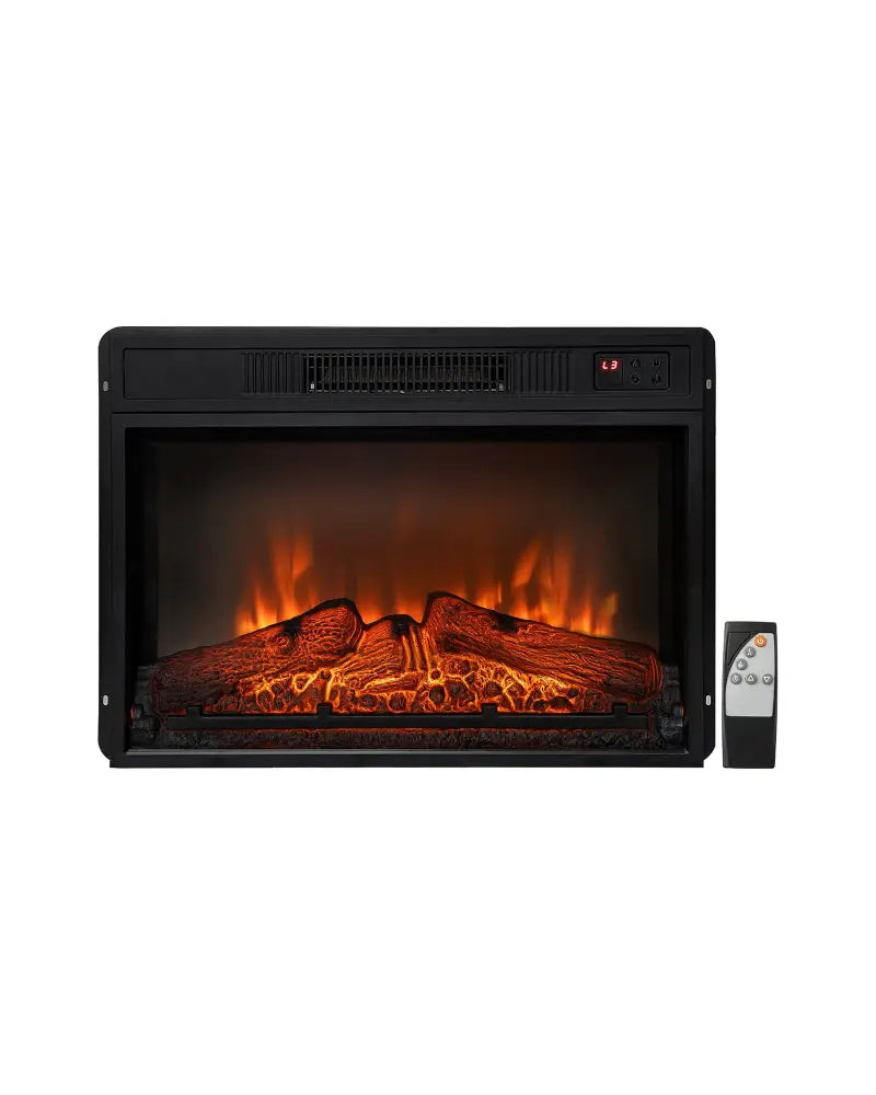18/23 Inch Electric Fireplace Inserted with Adjustable LED Flame-23 inches - Black - Fireplaces