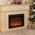 18/23 Inch Electric Fireplace Inserted with Adjustable LED Flame-23 inches - Black - Fireplaces